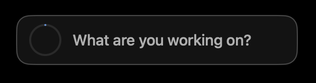 Stream prompt asking 'What are you working on?'